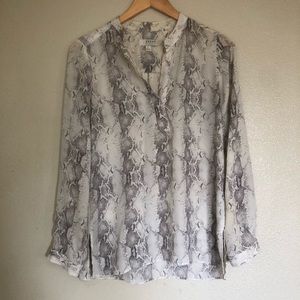Kenar Snake Skin Print Blouse Size Small